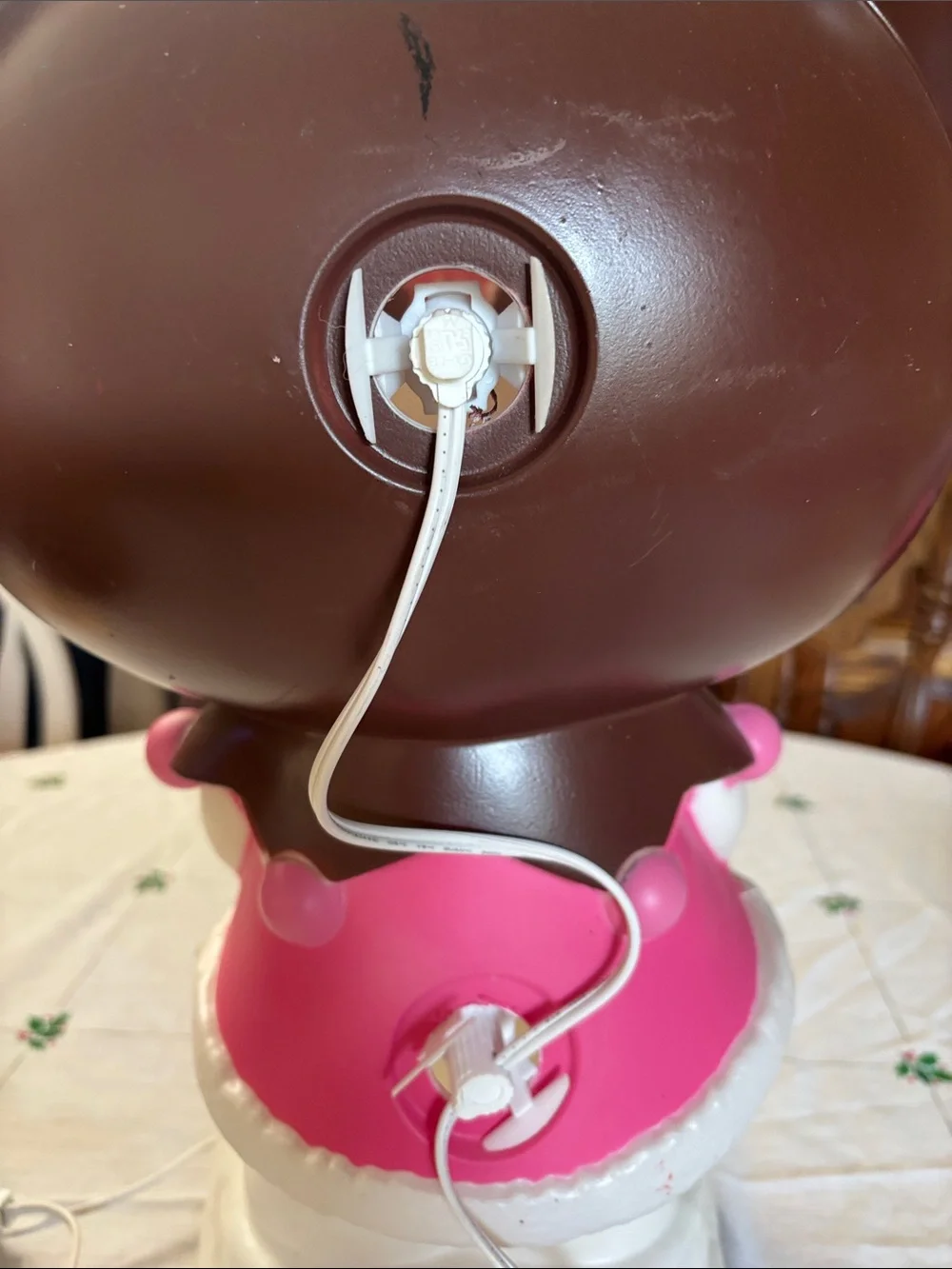 Kuromi-Inspired Brown and Pink Holiday Figurine Lamp